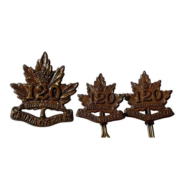 WW1 CEF 120th Battalion Badge Set