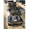 Image 1 : HERMAN MILLER EAMES BLACK LEATHER LOUNGE CHAIR WITH MATCHING OTTOMAN - BROKEN FRAME FOR PARTS OR