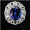 Image 1 : 15.07 ctw Tanzanite and 2.25 ctw Diamond Platinum Ring (GIA CERTIFIED)