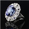 Image 2 : 15.07 ctw Tanzanite and 2.25 ctw Diamond Platinum Ring (GIA CERTIFIED)