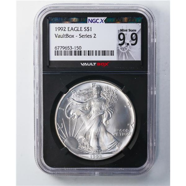 1992 $1 American Silver Eagle Dollar Coin S NGC Certified