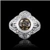 Image 1 : 1.83 ctw Fancy Brown Diamond and 1.27 ctw White Diamond Platinum Ring