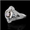 Image 2 : 1.83 ctw Fancy Brown Diamond and 1.27 ctw White Diamond Platinum Ring