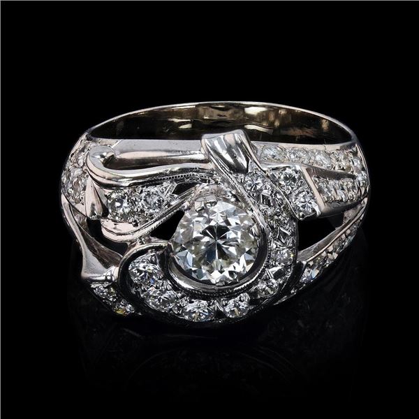 0.75 ctw CENTER Diamond 14K White Gold Ring (1.75 ctw Diamonds)