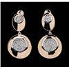 Image 1 : 1.14 ctw Diamond Earrings - 14KT Rose and White Gold