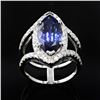 Image 1 : 4.77 ctw Tanzanite and 0.82 ctw Diamond 18K White Gold Ring