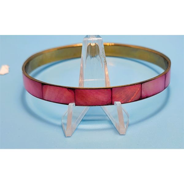 PINK ABALONE BANGLE BRACELET