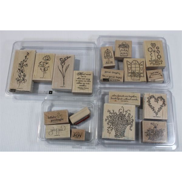 4 STAMPIN' UP STAMP SETS IN ORIGINAL CASES