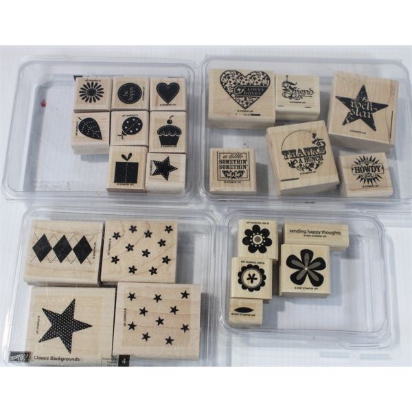 4 STAMPIN' UP STAMP SETS IN ORIGINAL CASES 