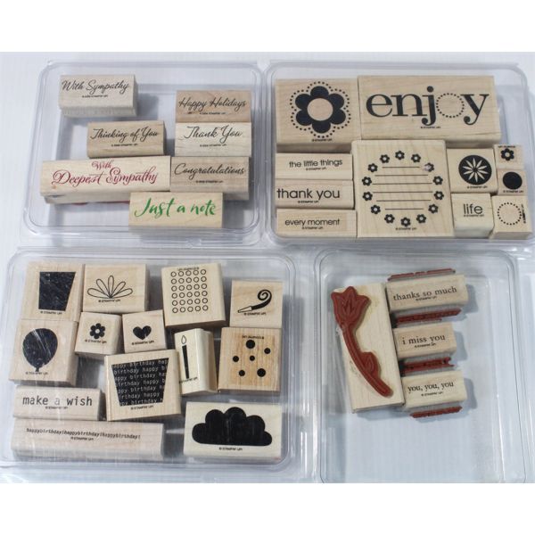 4 STAMPIN' UP STAMP SETS IN ORIGINAL CASES 