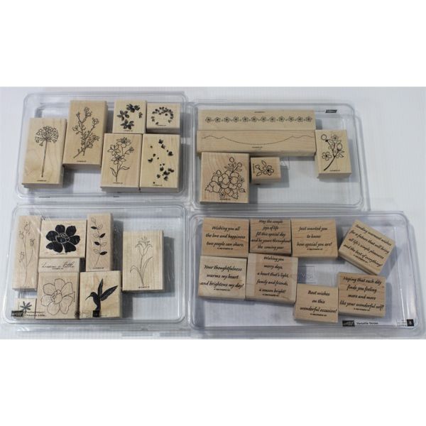 4 STAMPIN' UP STAMP SETS IN ORIGINAL CASES 