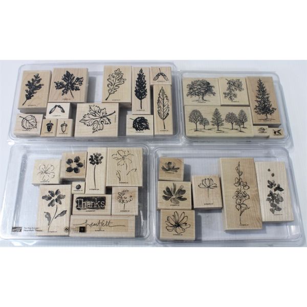 4 STAMPIN' UP STAMP SETS IN ORIGINAL CASES 