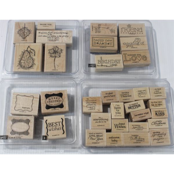 4 STAMPIN' UP STAMP SETS IN ORIGINAL CASES 