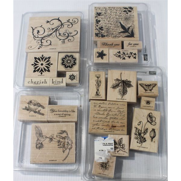 4 STAMPIN' UP STAMP SETS IN ORIGINAL CASES 