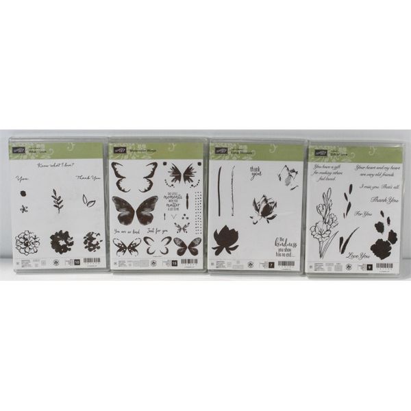 4 STAMPIN' UP STAMP SETS IN ORIGINAL CASES 