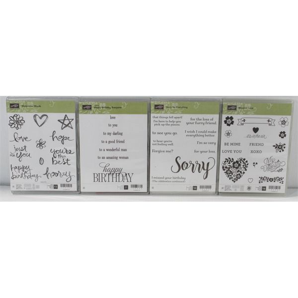 4 STAMPIN' UP STAMP SETS IN ORIGINAL CASES 