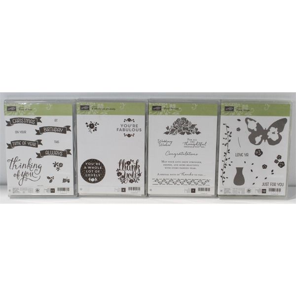 4 STAMPIN' UP STAMP SETS IN ORIGINAL CASES 