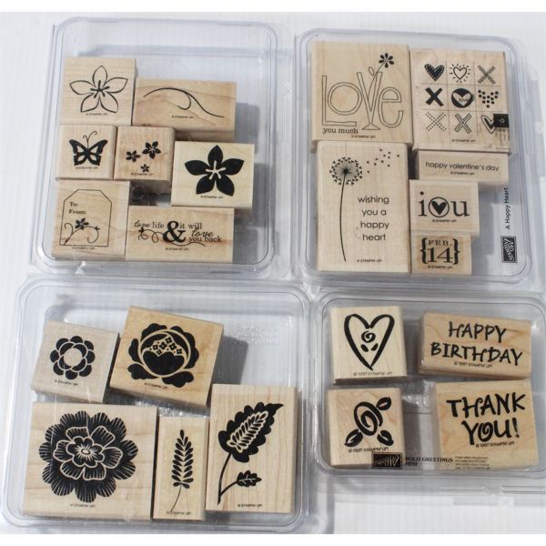 4 STAMPIN' UP STAMP SETS IN ORIGINAL CASES 