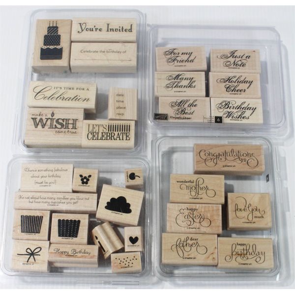 4 STAMPIN' UP STAMP SETS IN ORIGINAL CASES 