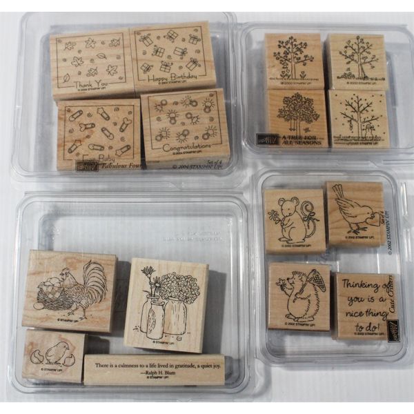 4 STAMPIN' UP STAMP SETS IN ORIGINAL CASES 