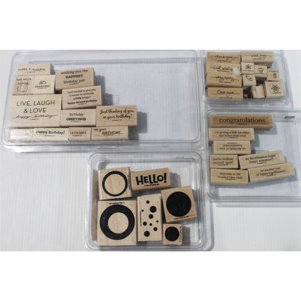 4 STAMPIN' UP STAMP SETS IN ORIGINAL CASES 