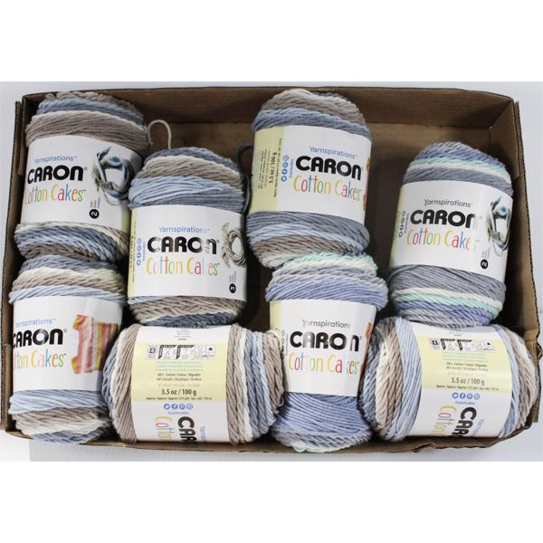 8 SKEINS YARNSPIRATIONS CARON COTTON CAKES YARN