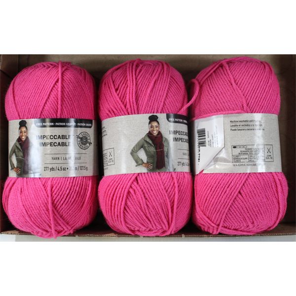 3 SKEINS LOOPS & THREADS IMPECCABLE YARN