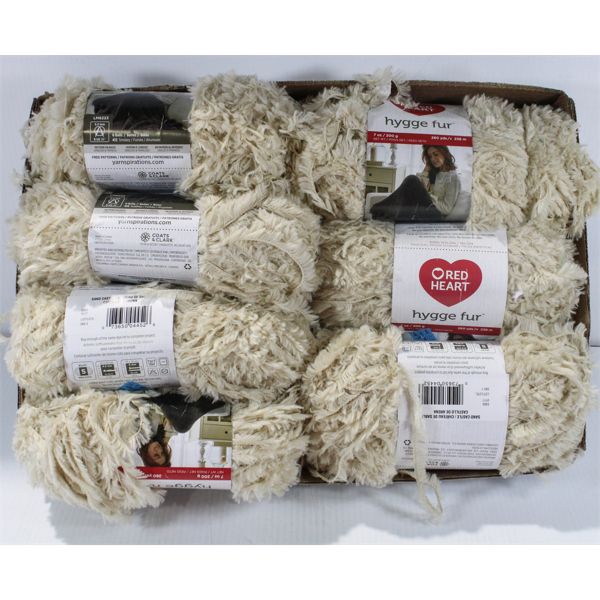 7 SKEINS RED HEART HYGGE FUR YARN