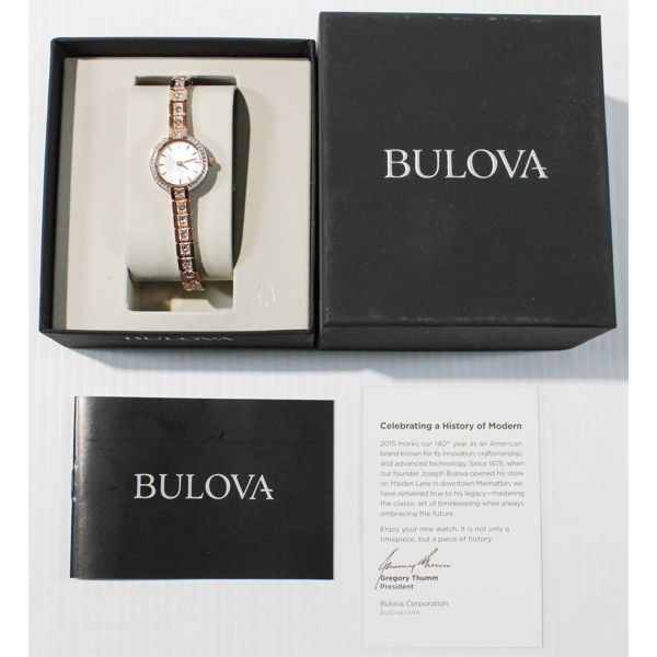 BRAND NEW LADIES BULOVA ROSE TONE WRISTWATCH