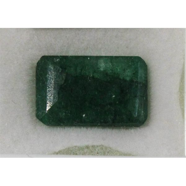 5.60 CT EMERALD CUT NATURAL EMERALD COLOR ENHANCED