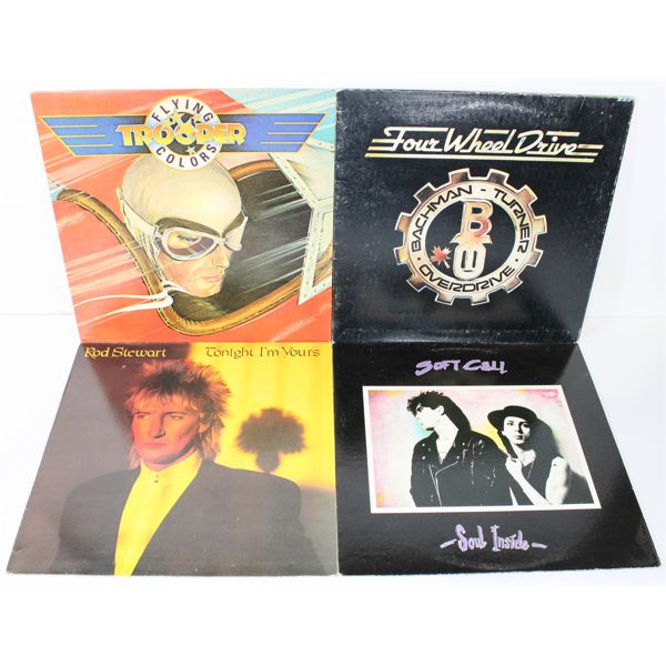 LOT OF 4 ASSORT. ROCK & MORE 1970-80'S RECORDS