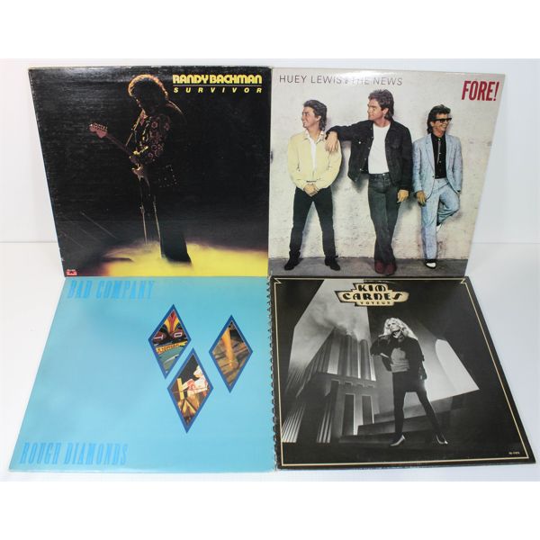 LOT OF 4 ASSORT. ROCK & MORE 1970-80'S RECORDS