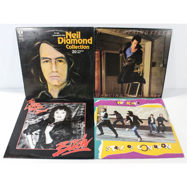 LOT OF 4 ASSORT. ROCK & MORE 1970-80'S RECORDS