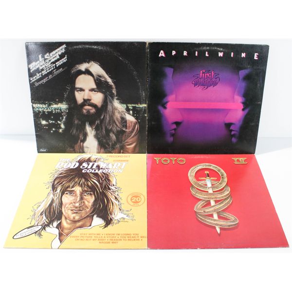 LOT OF 4 ASSORT. ROCK & MORE 1970-80'S RECORDS