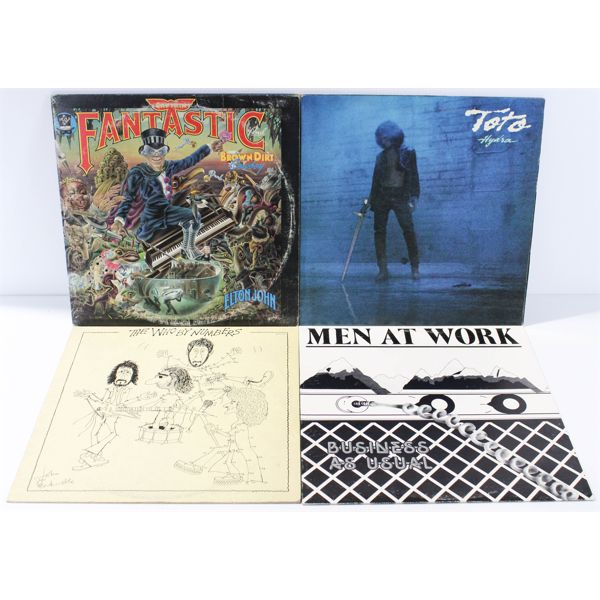 LOT OF 4 ASSORT. ROCK & MORE 1970-80'S RECORDS