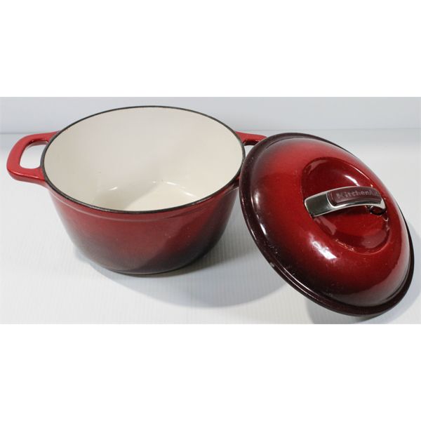 9" KITCHEN AID CAST IRON POT