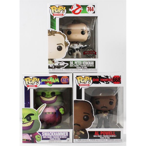 THREE ASSORTED FUNKO POPS