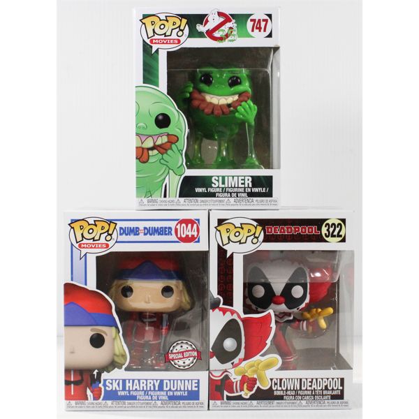 THREE ASSORTED FUNKO POPS
