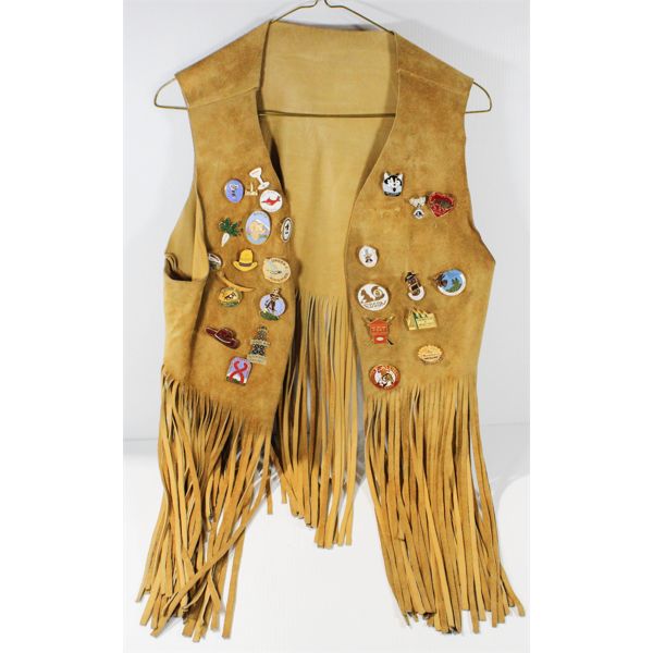 FRINDGED LADIES LEATHER VEST SIZE L