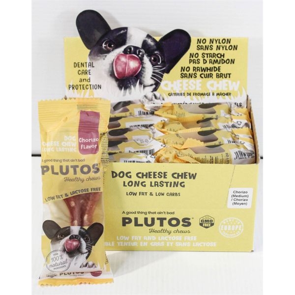 20 PLUTOS DOG CHEESE CHEWS - MEDIUM CHORIZO