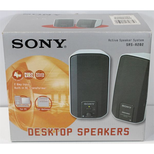 SONY DESK TOP SPEAKERS W/ BUILT IN AC TRANSFORMER