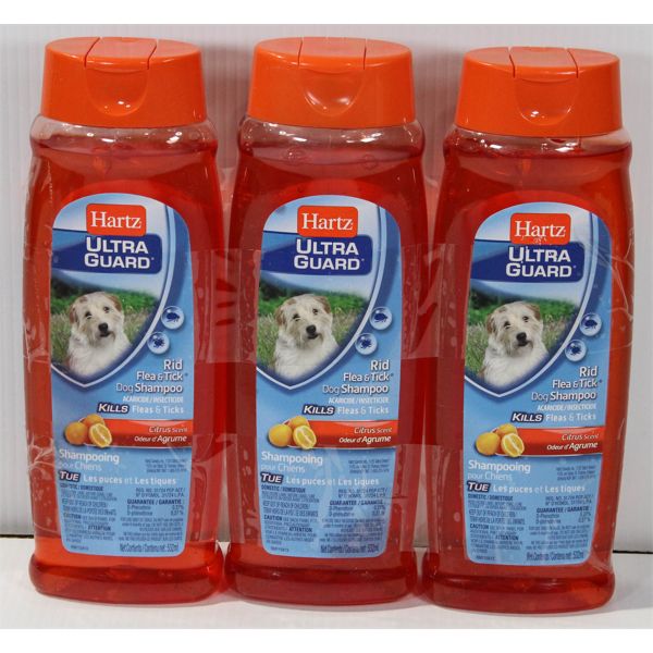 3 PK HERTZ ULTRA GUARD FLEA & TICK SHAMPOO