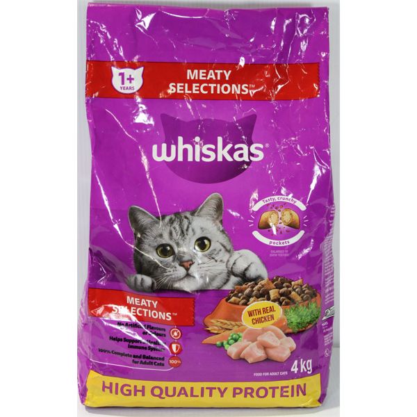 WHISKAS MEATY SELECTIONS CAT FOOD 4KG