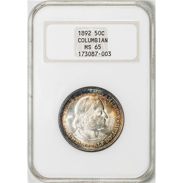 1892 Columbian Exposition Commemorative Half Dollar Coin NGC MS65 Amazing Toning