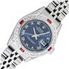 Image 1 : Rolex Ladies Stainless Steel Blue Roman Ruby and Diamond Datejust Wristwatch