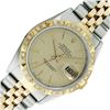 Image 1 : Rolex Mens Two Tone Champagne Linen Index Diamond Datejust Wristwatch