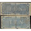 Image 2 : Lot of (2) 1864 $10 Confederate States of America Notes