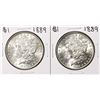 Image 1 : Lot of (2) 1889 $1 Morgan Silver Dollar Coins