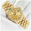 Image 3 : Rolex Mens 18K Yellow Gold Emerald and Diamond Day Date President Wristwatch