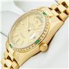 Image 9 : Rolex Mens 18K Yellow Gold Emerald and Diamond Day Date President Wristwatch